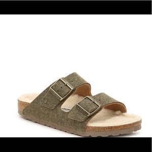 Green wool Birkenstocks